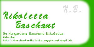 nikoletta baschant business card